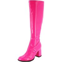 Das Kostümland Gogo Damen Retro Lackstiefel, Pink Stiefel von Das Kostümland