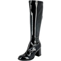 Das Kostümland Gogo Damen Retro Lackstiefel, Schwarz Stiefel von Das Kostümland