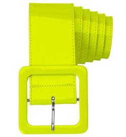 Das Kostümland Neon Lack Gürtel für Damen 124,0 x 5,5 cm - Gelb von Das Kostümland