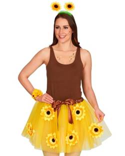 Das Kostümland Sonnenblumen Kostüm Tutu Petticoat für Damen 414004-45cm | Gelb von Das Kostümland