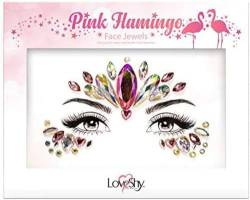 Face Jewels "Pink Flamingo" - Selbstklebende Glitzersteine von Das Kostümland