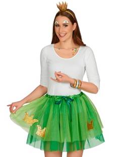 Froschkönig Kostüm Tutu Petticoat Rock für Damen - 414007-45cm | Grün von Das Kostümland