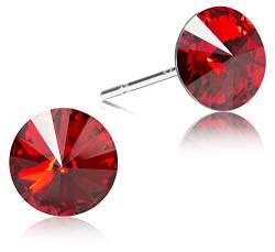 LUISIA® Ohrstecker mit Kristallen von Swarovski® - 6 mm - Rot von Das Kostümland