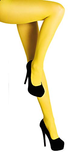 Strumpfhose blickdicht für Damen Gelb - Tolle blickdichte Strumpfhose als Ergänzung zum Kostüm von Das Kostümland