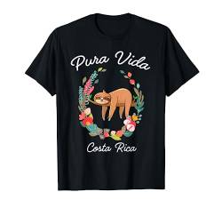 Costa Rica Pura Vida Faultier T-Shirt von Das Leben in der Faultier Lane Geschenk-Shop