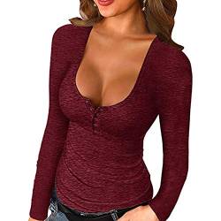 Dasongff Damen Blusen Sexy Tief V-Ausschnitt Kurzarm Crop Tops Knit Shirts Modisch Bluse Slim Fit Einfarbig Elegante Oberteile Tops Leicht Shaper Top Perfect Fasching Partytop von Dasongff