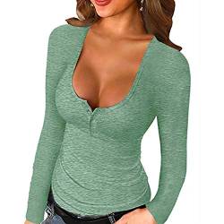 Dasongff Damen Blusen Sexy Tief V-Ausschnitt Kurzarm Crop Tops Knit Shirts Modisch Bluse Slim Fit Einfarbig Elegante Oberteile Tops Leicht Shaper Top Perfect Fasching Partytop von Dasongff