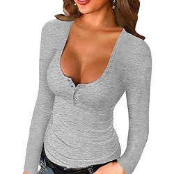 Dasongff Damen Blusen Sexy Tief V-Ausschnitt Kurzarm Crop Tops Knit Shirts Modisch Bluse Slim Fit Einfarbig Elegante Oberteile Tops Leicht Shaper Top Perfect Fasching Partytop von Dasongff