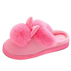 Dasongff Häschen Hausschuhe Mädchen Süße Winter Pantoffeln Plüsch Wärme Weiche Cute Tiere Hausschuhe Kuschelige Home rutschfeste Bequeme Memory Foam Slippers Cartoon Häschen Plüschschuhe von Dasongff