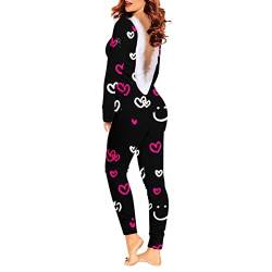 Dasongff Jumpsuit Damen Sexy Schlank Strampler Schlafanzug Einteiler Onesie Pyjama Langarm Funktionale Geknöpfte Klappe Beiläufig Erwachsene Frauen Overall Nachtwäsche Hausanzug von Dasongff