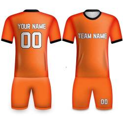 Fußballtrikot Niederlande Orange Trikot für Herren/Damen/Kinder Jungen Custom Team Name Nummer Logo Trainingsanzug für Fans, Orange-1, S von Davcielaora