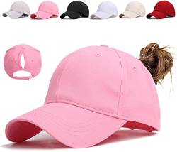 Davicher Baseball Cap Damen Pferdeschwanz Kappe Baseball Cap Sonnenschutz Baseballkappe Einstellbare Hohe Unordentliche Bun Ponycap Mit Zöpfen Loch Loop Unisex Herren Sommercap Sport Mütze von Davicher