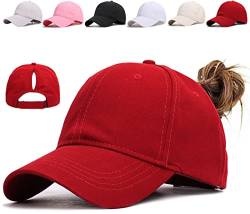 Davicher Baseball Cap Damen Pferdeschwanz Kappe Baseball Cap Sonnenschutz Baseballkappe Einstellbare Hohe Unordentliche Bun Ponycap Mit Zöpfen Loch Loop Unisex Herren Sommercap Sport Mütze von Davicher