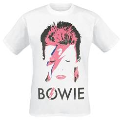 David Bowie Aladdin Sane Distressed Männer T-Shirt weiß XXL 100% Baumwolle Band-Merch, Bands von David Bowie