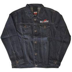 David Bowie Denim Jacke Flash Logo Aladdin Sane Nue offiziell Unisex Denim Blau L von David Bowie