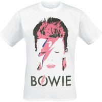 David Bowie T-Shirt - Aladdin Sane Distressed - L bis XXL - für Männer - Größe XXL - weiß  - Lizenziertes Merchandise! von David Bowie