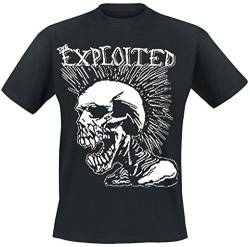 The Exploited Mohican Skull Männer T-Shirt schwarz L 100% Baumwolle Band-Merch, Bands, Totenköpfe von David Bowie