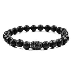 David Galvani | Lava-Armband Arm-Schmuck Perlen Herren-Mode-Schmuck Schwarz (24) von David Galvani