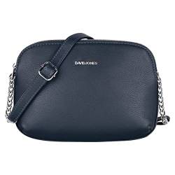 David Jones - Damen Mittelgroße Umhängetasche Viele Fächer - Frau Kleine Schultertasche Zip Reißverschluss PU Leder - Multi Taschen Handtasche - Messenger Crossbody Bag Handy Praktisch Mode - Blau von David Jones