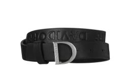 Davidoff ICON Herren Armband Schwarz – elegantes Lederarmband mit durchgehender Logo-Prägung – moderner Herren Schmuck mit D-Schnalle von Davidoff