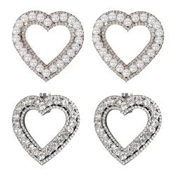 Dawafit 4 handgefertigte Perlenkristalle für Damen, Brautschuh-Clips, Hochzeitsschuhe, Kristall-Dekorationen, Metall-Schuhschnalle, Einheitsgröße, Eisen von Dawafit
