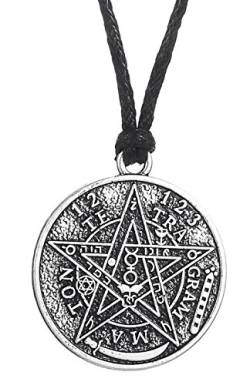 Dawapara Halskette mit Anhänger, Hebräisch, Tetragrammaton, Pentagramm, Name Gottes, Segensschmuck für Männer, Kein Stein von Dawapara
