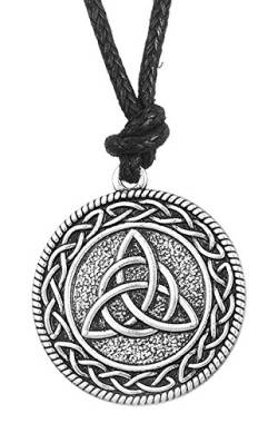 Dawapara Halskette mit Anhänger, keltischer Dreifaltigkeit, irischer Knoten, Triquetra, solide, Geschenk, Schmuck für Männer und Frauen von Dawapara