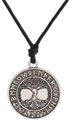 Wikinger Talisman Rune Yggdrasil keltisch Baum des Lebens Weltbaum Halskette von Dawapara