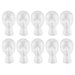 Daweglop 10 x Styroporschaum, Mannequin, Perücke, Kopf, Hut, Perücke, Weiß, Schaumstoff, Kopf von Daweglop