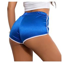 Damen Hot Pants Workout Shorts Übung Kurz (as3, Alpha, l, Regular, Regular, Dunkelblau) von Dawwoti