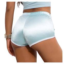 Damen Hot Pants Workout Shorts Übung Kurz (as3, Alpha, x_l, Regular, Regular, Hellblau) von Dawwoti