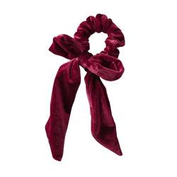 Damen Samt Haarbänder Geknotete Bowknot Hair Scunchies Haarbindungen Feste Farbzubehör von Dawwoti