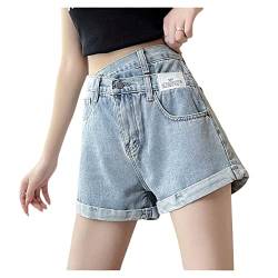 Dawwoti Damen Distressed Jeans Shorts High Taille Wide Leg Short Hosen Rollte Sommer -Denim -Shorts von Dawwoti