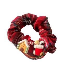 Hair Krawatte mit Weihnachtsmotiven, Neujahrsburgunder Haarring, College -stil -haarrückungen, von Dawwoti