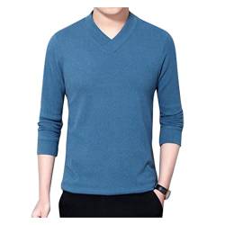 Männer Casual T-Shirts V Neck Pullover Fleece-Shirt Langarm T-stücke Top Warme Sweatshirt von Dawwoti