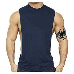 Männer Tanktops Bodybuilding Muskulöse Schnitt T-Shirts Offene Side Workout T-Shirts Sport von Dawwoti
