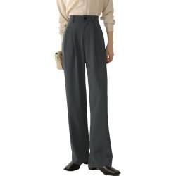 DayaEmmoTQ Arbeitsplatz Damen Hosen gerade - Anzug Slim hohe Taille drapieren Temperament Pendlerhosen lässig breitbeinige Hose Frühjahr und Herbst Modelle von DayaEmmoTQ