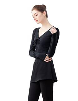 Mädchen Damen Dance Top Wrap Baumwolle Cardigan Shrug Sweater für Ballett - Schwarz - XL (Höhe 165/ 170 cm) von Daydance
