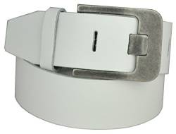 Dayneq 5cm Breit Echt leder Guertel Alteisern Nickel Free Schnalle-WEISS-95 Bundweit von Dayneq