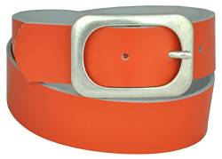 Dayneq 5cm Breit Leder Guertel Altsilber Nickel Free Schnalle-Orange-105cm Bundweite von Dayneq