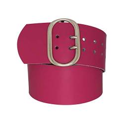 Dayneq 7cm Breit Echt Leder Guertel Altsilber Nickelfree - 27309-70 - Pink Bundweite 100cm von Dayneq