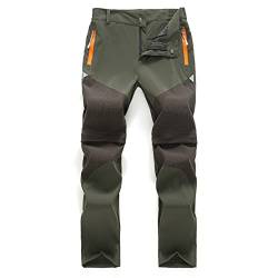 Daysskk Arbeitshose Kinder Jungen Wasserdicht Softshellhose Kinder Sommer Wanderhose Zip Off Outdoorhose Jungen Atmungsaktiv Trekkinghose Jungen Kurz Freizeithose Schnelltrocknend Armeegrün 170 von Daysskk