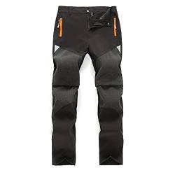 Daysskk Arbeitshose Kinder Jungen Zip Off Hose Sommer Kinder Softshellhose Wanderhose Jungen Schnelltrocknend Trekkinghose Zip Off Outdoorhose Jungen Wasserdicht Funktionshose Schwarz 110 von Daysskk