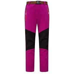 Daysskk Arbeitshose Kinder Winter Mädchen Softshellhose Wanderhose Mädchen Schnelltrocknend Trekkinghose Warm Gefüttert Outdoorhose Mädchen Wasserdicht Funktionshose Rosa 110 von Daysskk