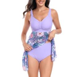 Daysskk Badekleid Damen Bauchweg Badeanzug Zweiteilig Damen Tankini Damen Set mit Shorts Badebekleidung Damen Tankini Bauchweg Bademode Damen Push Up XL von Daysskk