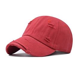 Daysskk Baseball Cap Rot Damen Herren Baseball Kappe Vintage Basecap Damen Sommer Hut Damen Sommer Verstellbar Sommermütze Herren von Daysskk