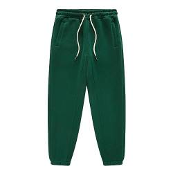 Daysskk Jogginghose Jungen Dunkelgrün Trainingshose Gefütterte Jungen mit Taschen Sporthose Freizeithose Kinder Jungen Winterhose Jungen 150 von Daysskk