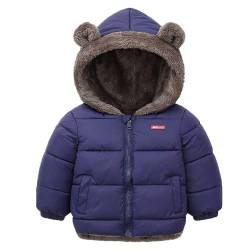 Daysskk Kinder Mantel Jungen Winterjacke Mit Kapuze Kinder Wintermantel Steppjacke Mit Fleece Jungen Winterkleidung Kinder Mädchen Navy blau 110 von Daysskk