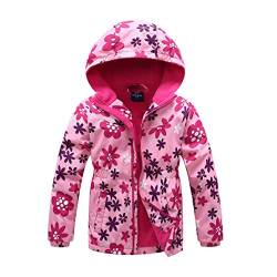 Daysskk Outdoorjacke Madchen Regenjacke Madchen Gefüttert 146-152 Softshelljacke Kinder Madchen Wasserdicht Regenjacke Madchen Winter Übergangsjacke Madchen Gefütterte Wanderjacke Madchen Rosa von Daysskk