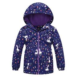 Daysskk Regenjacke Madchen Gefüttert 134-140 Softshelljacke Kinder Madchen Wasserdicht Regenjacke Madchen Winter Übergangsjacke Madchen Gefütterte Wanderjacke Outdoorjacke Gefüttert Winddicht Blau von Daysskk